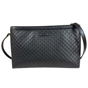 GUCCI Black Leather Shoulder Bag